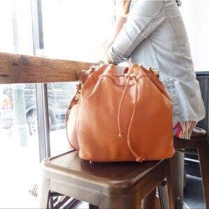 Ora Delphine Genuine Leather Clare Bucket Bag
